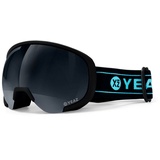 YEAZ Ski- und Snowboardbrille schwarz/matt schwarz BLACK RUN