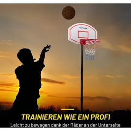 Dunlop Basketballkorb Mit Ständer - Einstellbare Höhe 165-205 cm - Basketball Korb 71x45 cm - Basketball Hoop Mit Basketballkorb Netz - Basketbal... - Schwarz