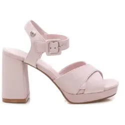 Refresh für Damen. 17258203-LILA Ledersandalen 172582 hellviolett (37), 8 bis 10 cm, Wildleder, Schnalle, Lässig, Party, Flieder