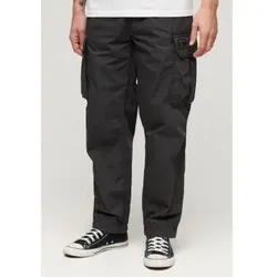 Superdry für Herren. M7011133A Fallschirm-Baggy-Hose schwarz (34/32), Lässig, Baumwolle