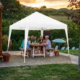 Tectake Faltpavillon Linosa 3 x 3 m Weiß