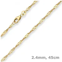 Schmuck Krone Goldkette 2,4mm Singapurkette aus 333 Gelbgold 45cm, Gold 333 goldfarben