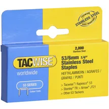 Tacwise 1268 Typ 53/6 mm Edelstahlklammern, 2000 Stück
