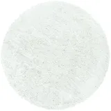 KADIMA DESIGN Teppich Shaggy Uni Weiß Ø 120 cm