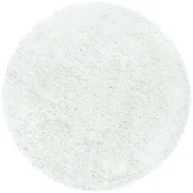 KADIMA DESIGN Teppich Shaggy Uni Weiß Ø 120 cm