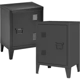 [en.casa] Nachtschrank Inari 57 x 40 x 30 cm Schwarz