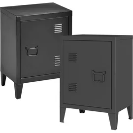 [en.casa] Nachtschrank Inari 57 x 40 x 30 cm Schwarz