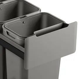 Svita Einbaumülleimer 30L (3x10L) 3 Fächer mit Deckel Mülltrennsystem - Grau