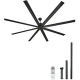 Vevor 243cm Alu, Deckenventilator ohne Beleuchtung Fernbedienung DC Motor schwarz
