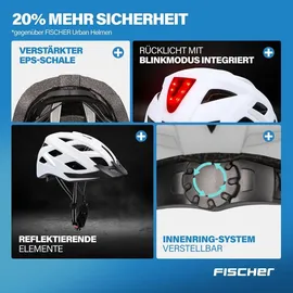 Fischer Fahrradhelm Urban Plus Atlanta S/M weiß schwarz