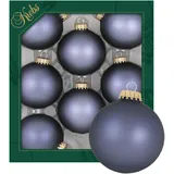 Krebs Glas Lauscha Weihnachtskugeln Uni-Design Theodora Grau 7cm
