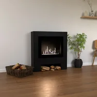 Glow Fire Harstad RW Ethanol Kamin, Standkamin schwarz Bioethanolkamin, Ethanolofen | 2 KW Heizleistung | mind. 14 Tage Rückgaberecht - Schwarz
