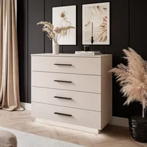 lookway Kommode LINA KASCHMIR 95 cm Schwarz / Beige
