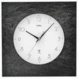AMS Funkwanduhr AMS Funk-Wanduhr Naturschiefer grau