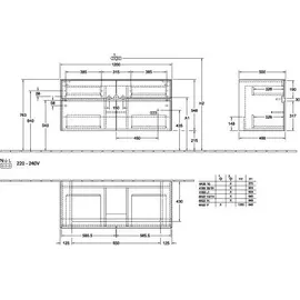 Villeroy & Boch Collaro Waschtischunterschrank 4 Auszüge, C09100MS,