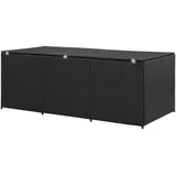 Schwarz Gartenbox Poly Rattan 180x90x70 cm - Schwarz