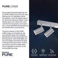 Pure Lines LED-Deckenleuchte, 4-flammig, aluminium