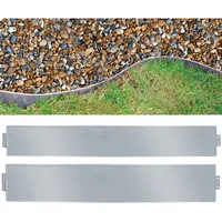 Lospitch Rasenkante Metall 10m Beeteinfassung Verzinkt 100x18cm Beetumrandung Mähkante Metall Palisade als Wurzelsperre, Profilkante