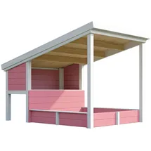 Lasita Maja Holzsandkasten Pippi 1 mit Überdachung rosa