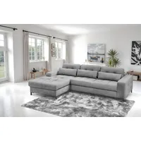 exxpo - sofa fashion Ecksofa EXXPO - SOFA FASHION "Bonito, mit Rücken- und Sitztiefenverstellung, inkl. Bett & Bettkasten", grau, B:260cm H:85cm T:176cm, Sofas, Ecksofa, Sitztiefenverstellung,Höhenverstellung