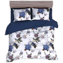 Traumschlaf Dublin Floral Blau 200 x 200 cm + 2 x 80 x 80 cm