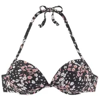 LASCANA Push-Up-Bikini-Top Damen schwarz-bedruckt Gr.34 Cup C