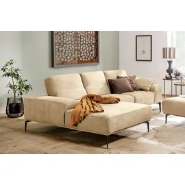 W.Schillig Eckcouch Leder 3-Sitzer Braun