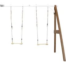 Axi Doppelschaukel Braun - Weiß Holz