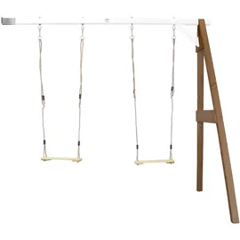 Axi Doppelschaukel Braun - Weiß Holz