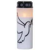 Star Trading LED Grabkerze Dove 20,5 cm weiß