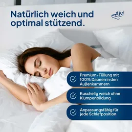 AM Qualitätsmatratzen DormiGood Daunenkissen 45 x 70 cm Weiß