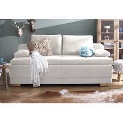 INOSIGN Schlafsofa Berlin by Home affaire – Beige mit Boxspringfederung und Bettfunktion