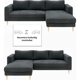 TRENDMANUFAKTUR Eckcouch Cord 2-Sitzer Grau
