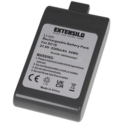 Extensilo passend für Dyson DC16 Root 6 Boat Staubsauger / Akku-Handstaubsauger / Akku-Staubsauger (2500mAh, 21,6V, Li-Ion) Staubsauger-Akku 2500 mAh, passend für Dyson DC16 Root 6 Boat Staubsauger / Akku-Handstaubsauger / Akku-Staubsauger grau