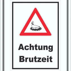HB-Druck Achtung Brutzeit Schild A3 Rückseite selbstklebend