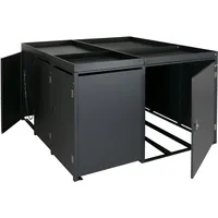 Mendler Mülltonnenverkleidung HWC-N79 130 x 193 x 208 cm schwarz