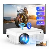 yezmek Beamer 4K [Elektrischer Fokus & Trapezkorrektur & Zoom], Native 1080P 16000L 5G WiFi Bluetooth Projektor, Mini Heimkino/Outdoor Video Beamer für TV Stick/Laptop/Handy/Tablet/Spielkonsole HDMI USB