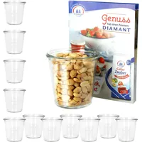 Mambocat 12er Set Weck Sturzgläser 290ml hoch, 1/5L Gläser