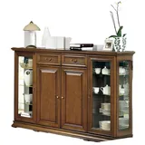 Xlmoebel Sideboard Klassisches Wohnzimmermöbel-Set mit Eckvitrine, Sideboard und Spiegel (4tlg Wohnzimmer Set (Buffet + Eckvitrine + Sideboard + Spiegel), Hergestellt in Europa braun
