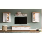 xonox.home - Wohnkombination Verona 4-tlg. Set 316x161x40 cm in Sibiu Lärche und Artisan Eiche - Wohnkombination Wohnwand Wohnzimmermöbel Wohnzimmerschrank - funktional schöner Blickfang