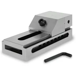 EBERTH Niederzugschraubstock 100 mm, Spannweite 125 mm, aus robustem Stahl, professioneller Präzisionsschraubstock für Werkstatt und Montage