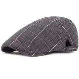 QICHEN Herren Schirmmütze Sommer Schiebermütze Flatcap Leicht Atmungsaktiv Kappe (Dunkelgrau) - 55-60