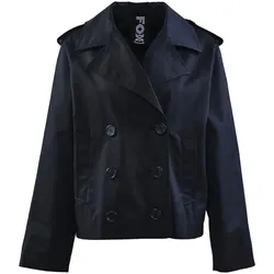 Outdoorjacke FUCHS SCHMITT "Jacke", Damen, Gr. 40, blau (navy), Web, Obermaterial: 58% Baumwolle, 42% Polyester, unifarben, modisch, normal, Langarm, Jacken, mit Schulterklappen