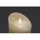Konstsmide 1831-100 Elektrische Kerze LED Echtwachskerze, mit Flamme, - Timer, ø 7,5cm, Höhe: 15,5cm, Batteriebetrieb