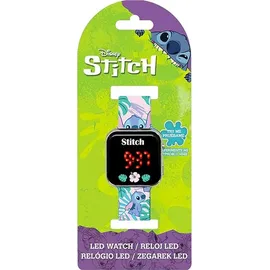 Kids Euroswan Lilo & Stitch Digitale LED-Uhr 0 mm Kunststoffgehäuse Blau/Rot Silikonarmband onesize