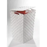 Locker Wäschekorb, aus Nylon und Metall weiß
