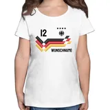 T-Shirt Mädchen - 2026 Fussball WM Fanartikel - Trikot mit anpassbarem Namen und Trikotnummer - 128 (7/8 Jahre) - Weiß - em 2024 Shirt fußball Tshirt Kinder fußball. German Kindershirt - 128