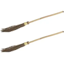 Relaxdays Hexenbesen 2er Set Erwachsene 97 cm