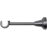 MDEKOR Wandträger 1-läufig Silber Grau R Wandhalter mit Metallmontageplatte für Gardinenstange 19 mm Abstand kürzbar