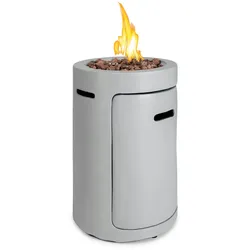 Blumfeldt Crete Gas-Feuerstelle 13 kW Flüssiggas Edelstahl Hellgrauer Stein